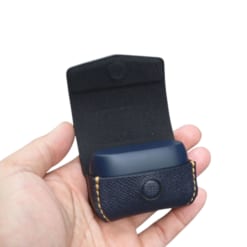 Túi tai nghe Jabra 75T được làm từ da bò, màu xanh đen hạt