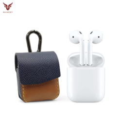 Bao da Airpods 1 - 2 được làm từ da bò, phối màu xanh nâu