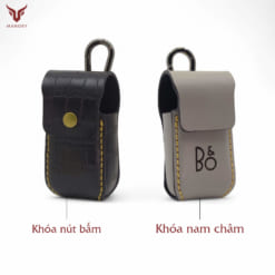 Bao da B&O Beoplay EQ được làm từ da bò, khắc tên và logo