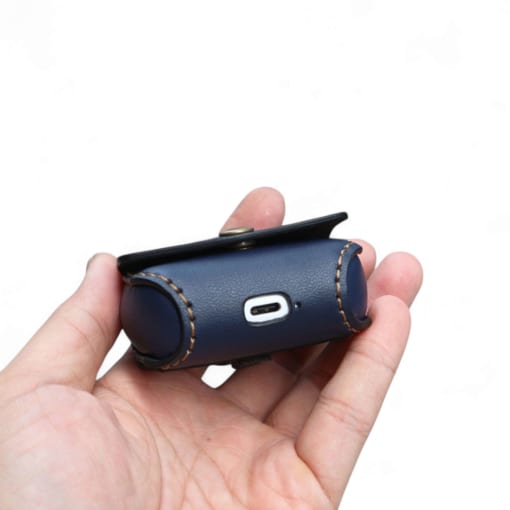 Case da Huawei freebuds pro 2 được làm từ da bò, xanh navy