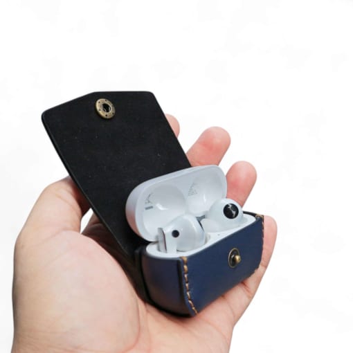 Ốp da Huawei freebuds pro 2 được làm từ da bò, xanh navy