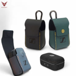 Case da Sennheiser Momentum True Wireless 4 được làm từ da bò, khắc logo