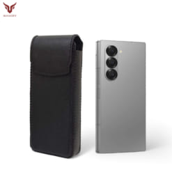 Bao da Samsung Galaxy Z Fold 6 được làm từ da bò, màu đen vân epsom