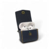 Case da Apple Airpods 4 Anc làm từ da bò, màu xanh đen hạt
