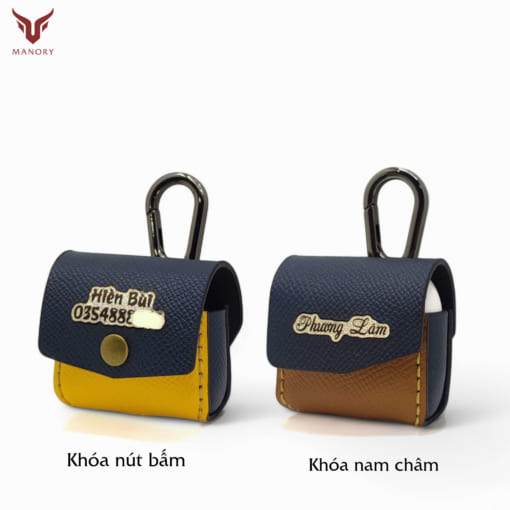Ốp da Airpods 3 có 2 loại khóa: nam châm và nút bấm