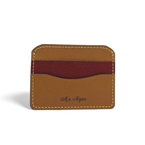 Ví Card Holder khắc tên được làm từ da bò